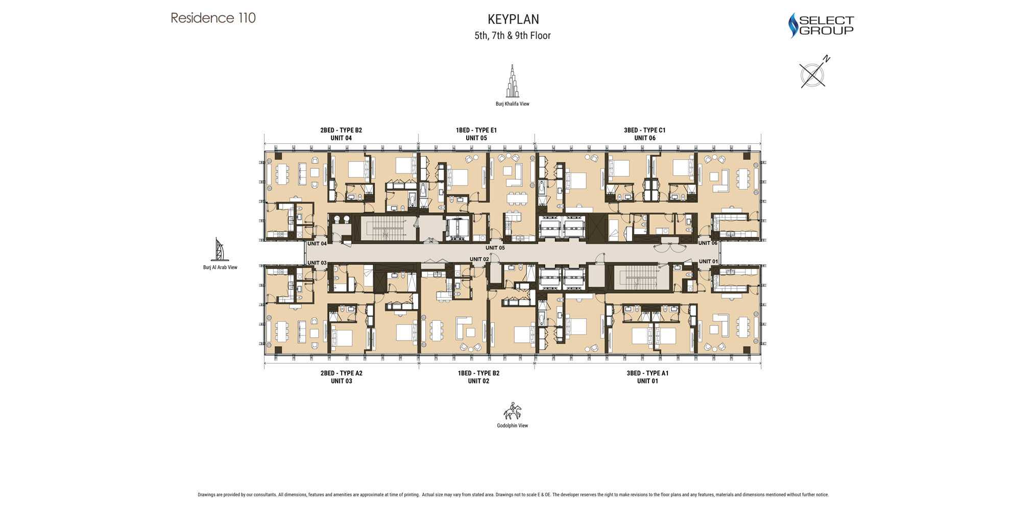 Floor Layout, 5th, 7th & 9th Floor